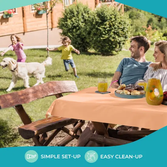 Exquisite Plastic Table Cover Roll &ndash; 40" x 300' Disposable Tablecloth Roll &ndash; Premium Thick 0.5 MIL Plastic Banquet Roll &ndash; Party Table Cover Roll for Events & Catering Peacj {4}