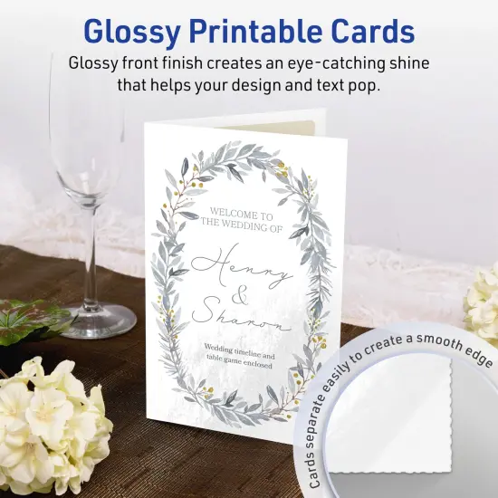 Avery Glossy White Greeting Cards, 5-1/2" x 8-1/2" Rectangle Half Fold {2}