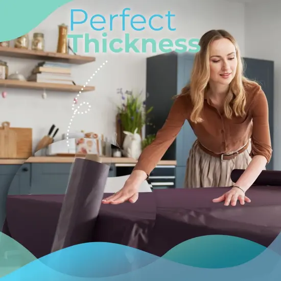 Exquisite Plastic Table Cover Roll &ndash; 40" x 300' Disposable Tablecloth Roll &ndash; Premium Thick 0.5 MIL Plastic Banquet Roll &ndash; Party Table Cover Roll for Events & Catering Plum {3}