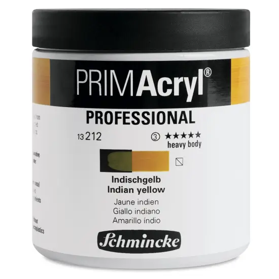 Schmincke Primacryl Professional Acrylic Paint - Indian Yellow, 237 ml Jar {1}