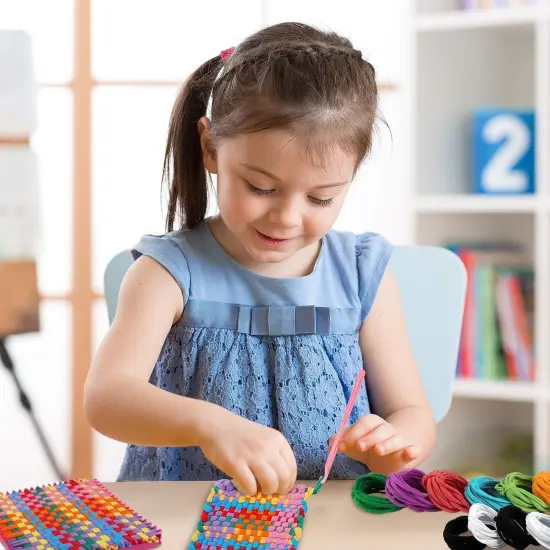 288 Pieces Loom Weaving Craft Loops Refill Elastic Potholder Loops with Multiple Colors for DIY Crafts Supplies, Compatible with 7 Inch Weaving Loom {3}