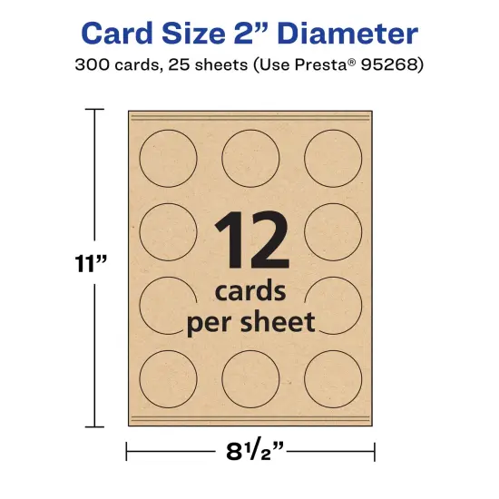 Avery 2" Diameter Round, Kraft Brown Round Cards {5}