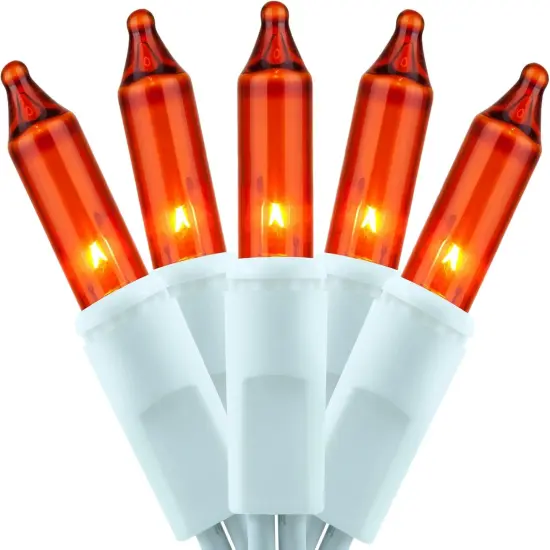 Pack of 2 Strands Orange Christmas String Lights - 21 Ft, 100 Count {1}