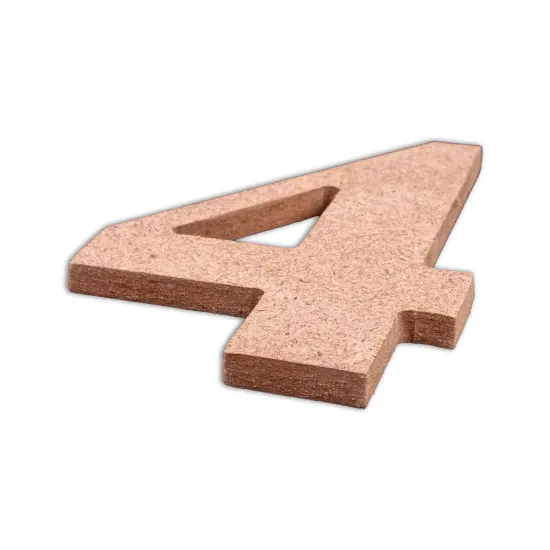 Little Birdie MDF Number 4" 1/Pkg-4 {3}