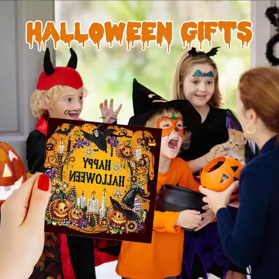 12 PCS Diamond Painting Kits Halloween Greeting Cards for Adults {5}