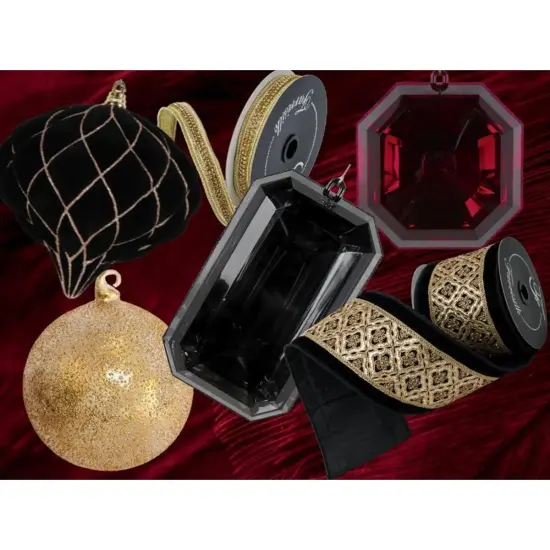 8" Acrylic Rectangle Jewel Ornament: Black {2}