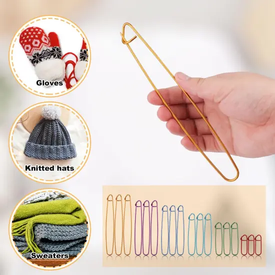 18 Pcs Knitting Stitch Holders, Yarn Stitch Holder Stitch Holders for Knitting Cable Needles Colorful Aluminum Crochet Stitch Holders Markers for Sewing Crocheting Supplies Tools Accessories {4}