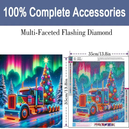 Christmas Truck Diamond Painting Kit 14x14inch {2}