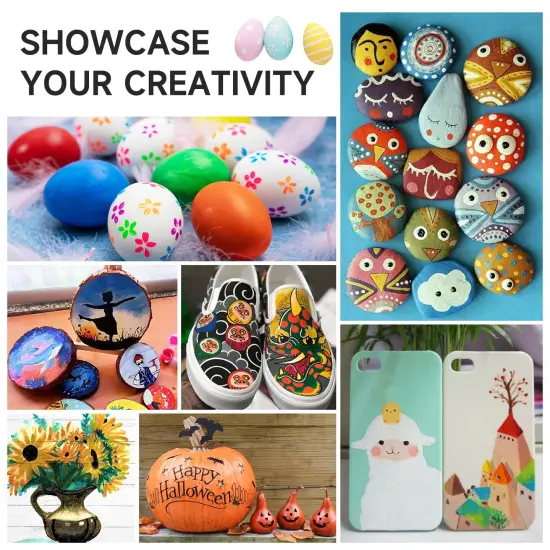 32 Colors Paint Markers, Dual Tip Acrylic Paint Pens for Wood, Canvas, Glass, Ceramic, Fabric,Rock Painting, DIY Crafts Making Art Supplies (Fine Tip and Brush Tip) {3}