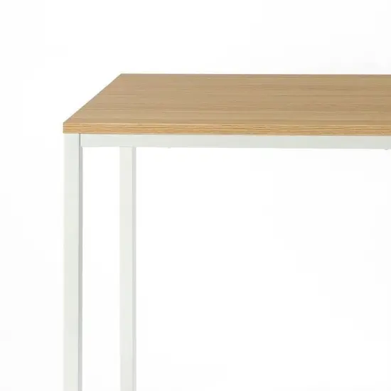 Modern Wood Top Desk with Heavy Duty Steel Frame Perfect for Home Office and Study Use Natural & White {3}