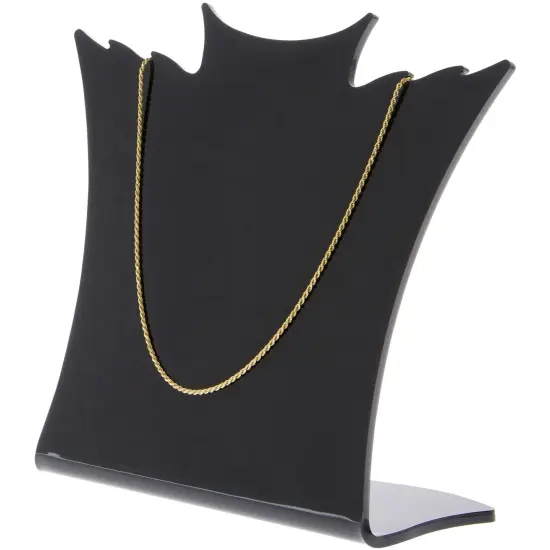 Plymor Black Acrylic Winged Necklace Display Stand, 8.5" W x 3" D x 7.25" H {3}