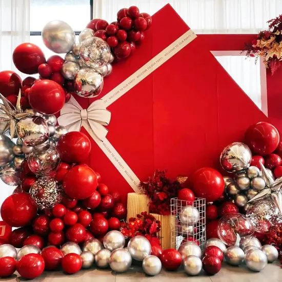 90pack Ruby Balloons Different Size 18/12/10/5 Inch Ruby Balloon Garland Arch Kit {2}