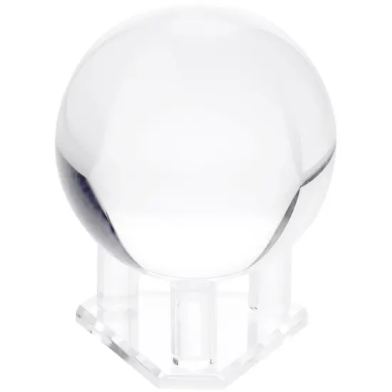 Plymor Clear Acrylic Beveled Triangular Display Base with 3 Display Prongs for Geode, Mineral or Crystal Cluster, 3.75" W x 3.25" D x 2" H {3}