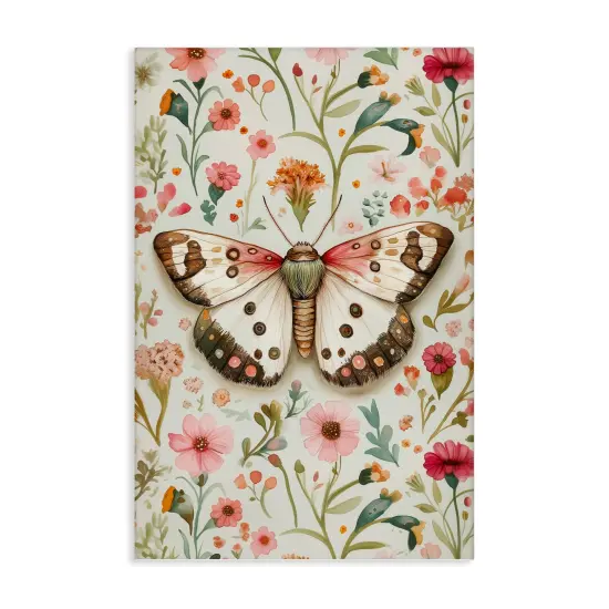 Stupell Industries Botanical Butterfly on Florals Canvas Design by The Dutch Lady {1}