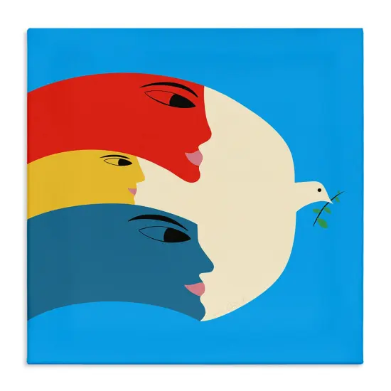 Stupell Industries Peaceful Dove with Faces Canvas Design by Carrie Cantwell {1}