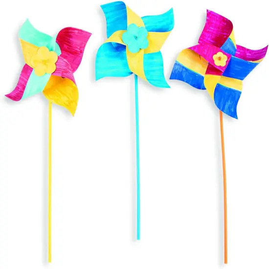 DIY Jumbo Pinwheels - Bulk Set of 24 White pinwheels - Color Your Own Crafts - Great for Summer {3}