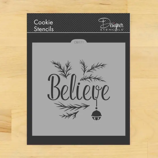 Believe Cookie & Craft Stencil | CM171 by Designer Stencils | Cookie Stencils for Royal Icing, Airbrush, Dusting Powder | {1}