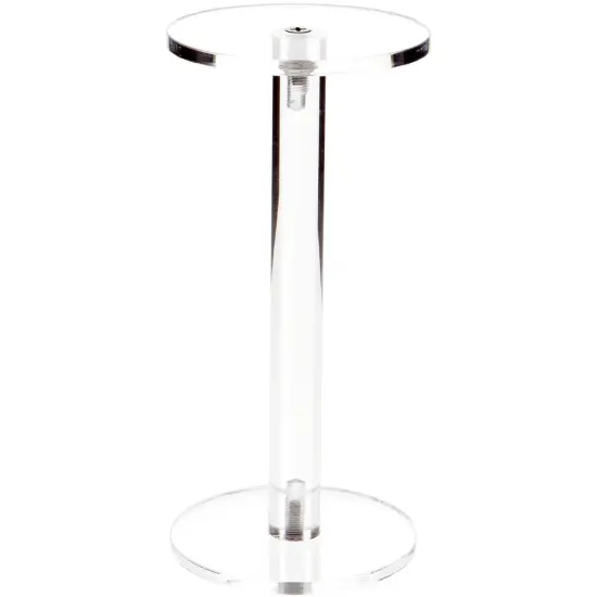 Plymor Clear Acrylic Round Barbell Pedestal Display Riser 6.375 inches (Height) x 3 inches (Depth) (3/16 inches thick) {2}
