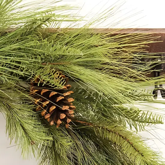 Woodland Pine Wreath with Pinecones 24" Natural Green Holiday Decor {3}