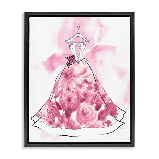 Stupell Industries Modern Watercolor Flower Dress Floating Frame Design by Carol Robinson {1}