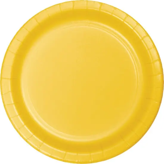 240 pc Bulk School Bus Yellow Sturdy Style Paper Banquet Plates 10.25 inch {1}