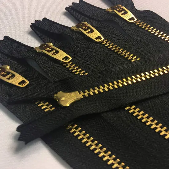 Black Brass Zipper Closed Bottom 4 to 9 Inch Options {1}