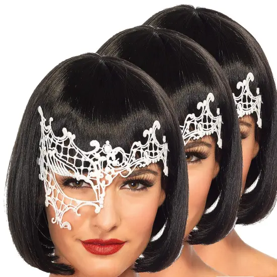 Daring Venetian White Mask Lace Design {1}