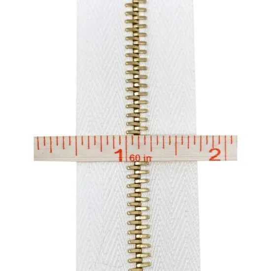 White 6MM One-Way Separating Open Bottom with KTA Pull, Black/Gold Teeth to 27.5" {6}