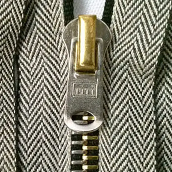 Zipper &ndash; Zebra Pocket 5" 6MM Two-Tone Gold/Silver Teeth Closed Bottom {4}