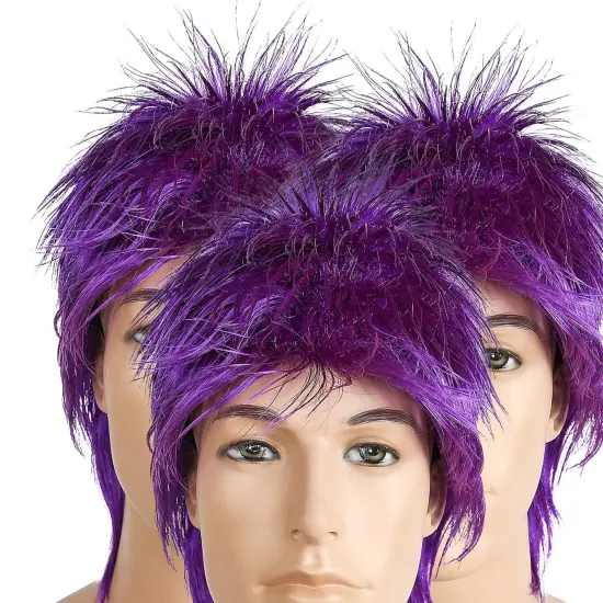 Rod Dark Purple Punk Style Wig with Shag Back {1}