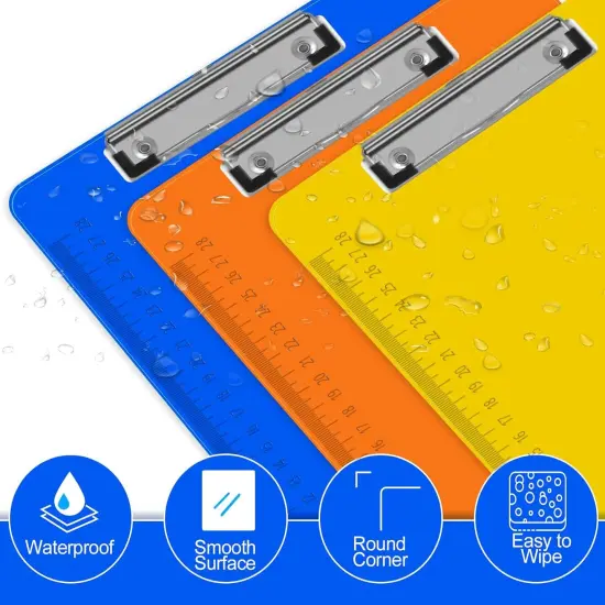 Clipboards, 15 Pack Plastic Office Clipboards, Assorted Color Plastic Clipboards, Low Profile Clip Standard A4 Letter Size, Size 12.5 x 9 Inch {4}