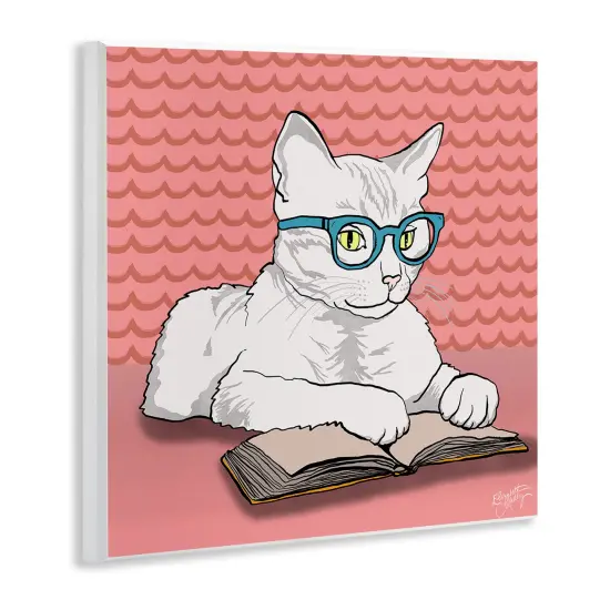 Stupell Industries Studious Cat Reading Wall Plaque By Elizabeth Medley {3}