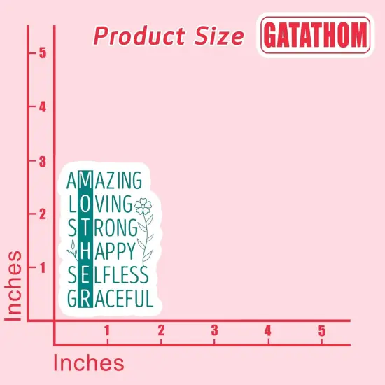 (3Pcs) Strong Mother Sticker, Waterproof Vinyl, Green, Blue, Cartoon Style, Die-cut, Outdoor Use, Motherhood & Inspiration Theme, 3" x 2" {2}