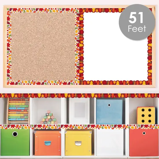 Big Dot of Happiness Fall Leaves - Scalloped Classroom Decor - Bulletin Board Borders - 51 Feet {3}