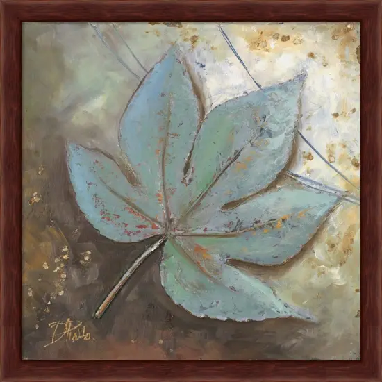 Turquoise Leaf II by Patricia Pinto 13" x 13" Framed Wall Art {1}