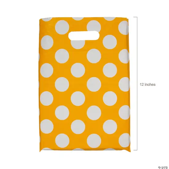 Medium Polka Dot Plastic Treat Bags 8 1/2" x 12" Bulk 50 Pc {3}