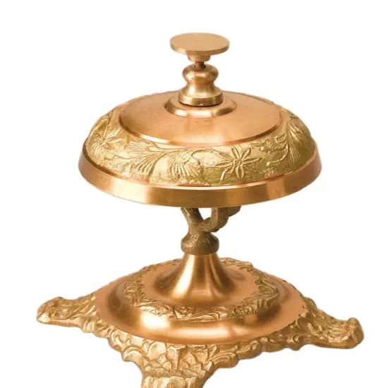 5 1/2 Inch Tall Brass Bell 3 1/4 Inch Diameter Gold {4}