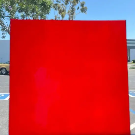 Orange Red Opaque COE 96 Fusible Glass Sheets / Mosaic Squares - 2 Pack {5}