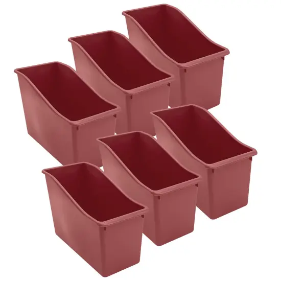 Plastic Book Bin, Deep Rose, Pack of 6 {1}