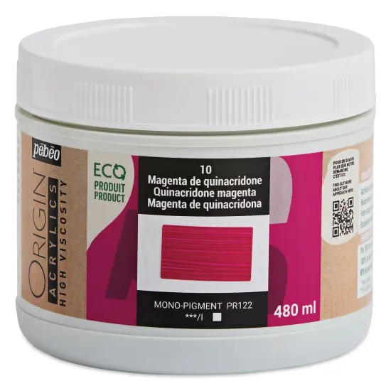 Pebeo Origin Acrylic Paint - Quinacridone Magenta, 480 ml {1}