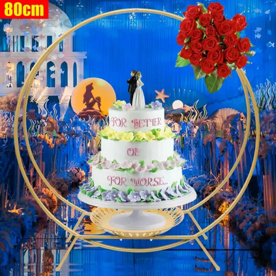 Round Archway Backdrop Metal Stand Arch Frame Balloon Flower Wedding Decor 80cm {2}