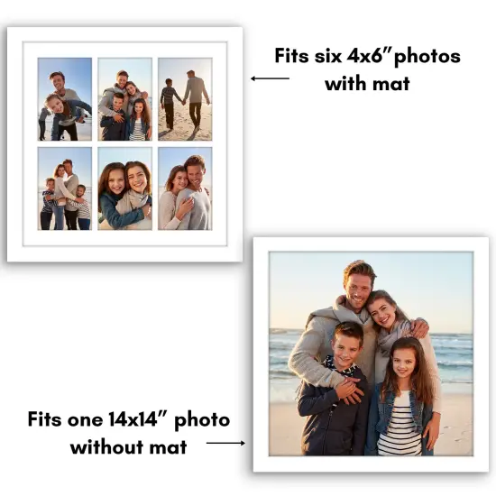 Americanflat 14x14 Collage Picture Frame - Fits Six 4x6 Photos or One 14x14 Photo {4}