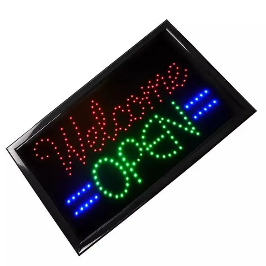 Ultra Bright LED Neon Open Light Sign Business Flashing Lamp Board with ON/OFF {3}