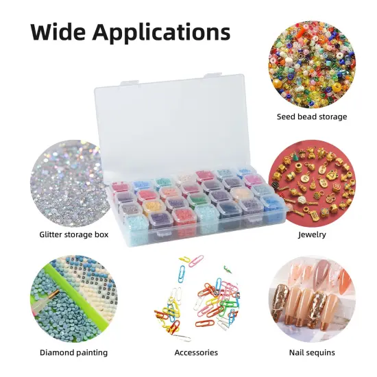 56 Pieces DIY Diamond Painting Tools and Accessories Kits Multiple Sizes Painting Pens for Adults to Make Diamond Art Craft Tweezers Glue Diamond Correction 28 Girds Storage Box {6}