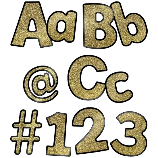 Sparkle + Shine Gold Glitter Combo Pack EZ Letters, 4-inch, 219 Pieces Per Pack, 2 Packs {2}