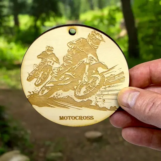 Ornament - Motocross Raw Wood Motorcycle racing backwoods {5}