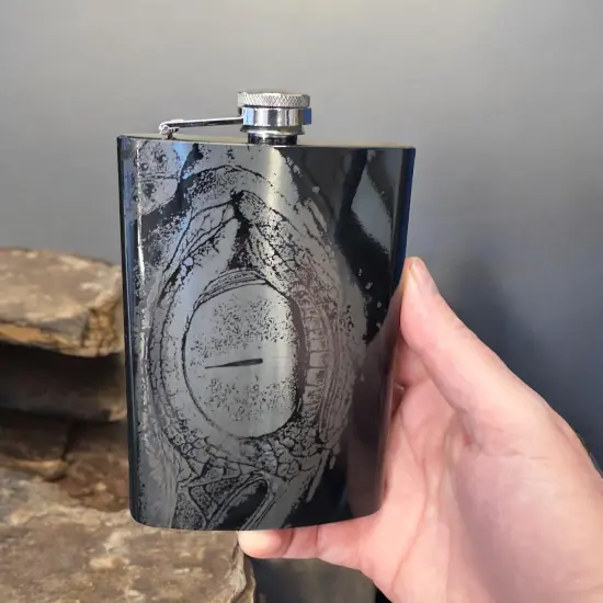 8oz Dragon Eye Black Flask {5}
