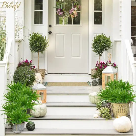 12-Piece UV-Resistant Artificial Grass Set &ndash; 17.3 Inch Faux Greenery for Home and Garden D&eacute;cor {2}