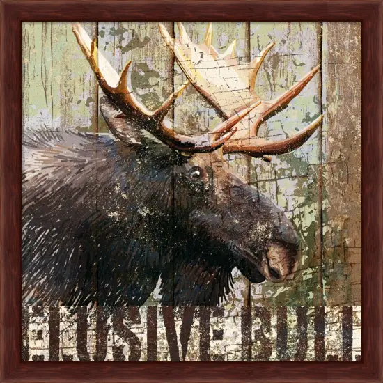 Open Season Moose by Art Licensing Studio 13" x 13" Framed Wall Art {1}