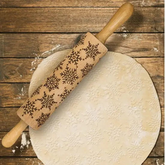 Harold Imports Snowflake Embossed Rolling Pin {3}